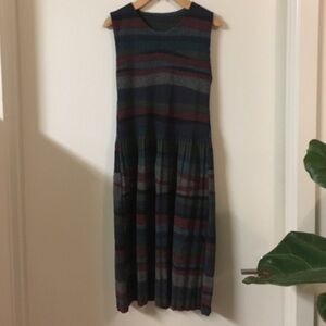 Stripe sweater midi dress